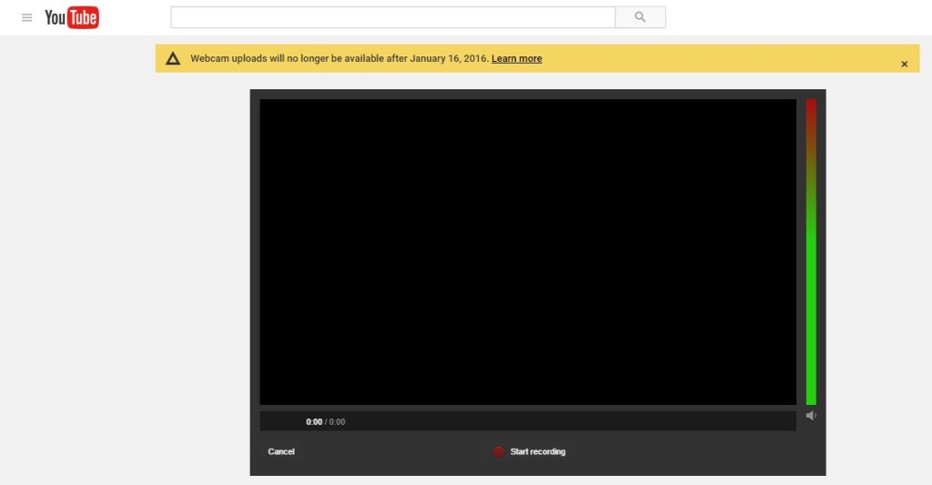 YouTube webcam capture