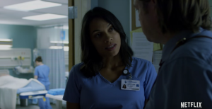 Claire Temple talks with Foggy about Daredevil