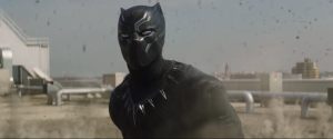 Black Panther in the middle of battle. 