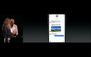 Image via Apple Keynote Messages demo at WWC in June 2016