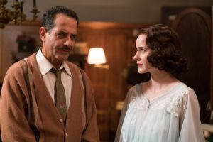 Tony Shalhoub and Rachel Brosnahan portray a distant and tense father-daughter relationship in The Marvelous Mrs. Maisel